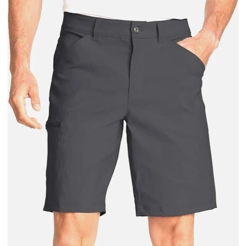 Eddie Bauer Men's 32 Black Rainier 10" Cargo Shorts N0648